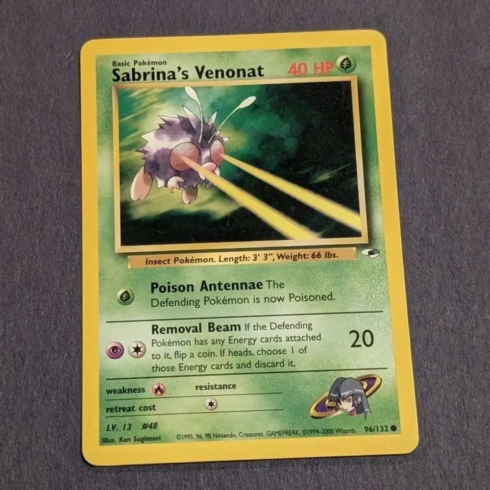 Pokemon Sabrina's Venonat 40 HP Basic Gym Heroes 96/132 Regular Common TCG Card
